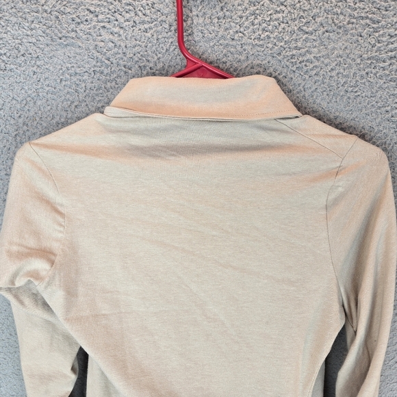 Anne Isabella Beige Asymmetrical Womens Shirt Sz S Button Front Long Sleeve - Picture 13 of 15